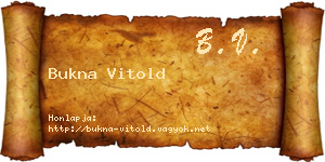 Bukna Vitold névjegykártya